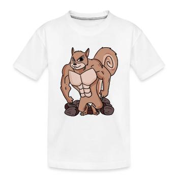 Écureuils avec muscles - T-shirt bio Premium Enfant - blanc - Devant