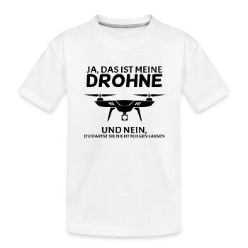 Drohne - Kinder Premium Bio T-Shirt - Weiß - Vorne