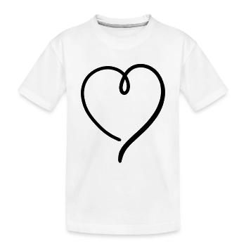 Coeur Noir Moderne - T-shirt bio Premium Enfant - blanc - Devant