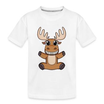 Elch - Kinder Premium Bio T-Shirt - Weiß - Vorne