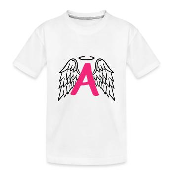 Anges gardiens avec ailes angéliques lettre A - T-shirt bio Premium Enfant - blanc - Devant
