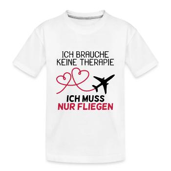 Flugzeug - Kinder Premium Bio T-Shirt - Weiß - Vorne