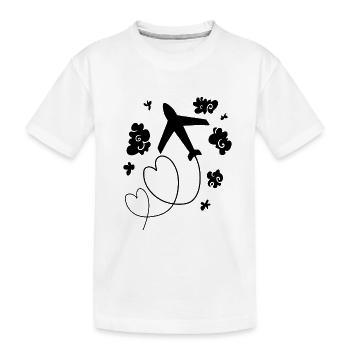Flugzeug - Kinder Premium Bio T-Shirt - Weiß - Vorne