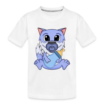 Baby Wolf - Kinder Premium Bio T-Shirt - Weiß - Vorne