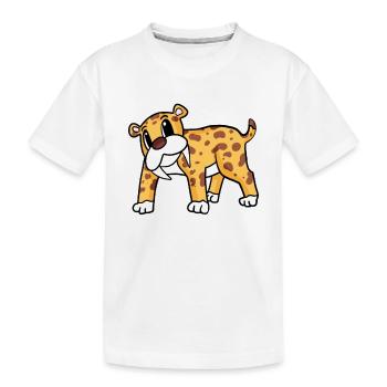 Tigre à dents de sabre - T-shirt bio Premium Enfant - blanc - Devant