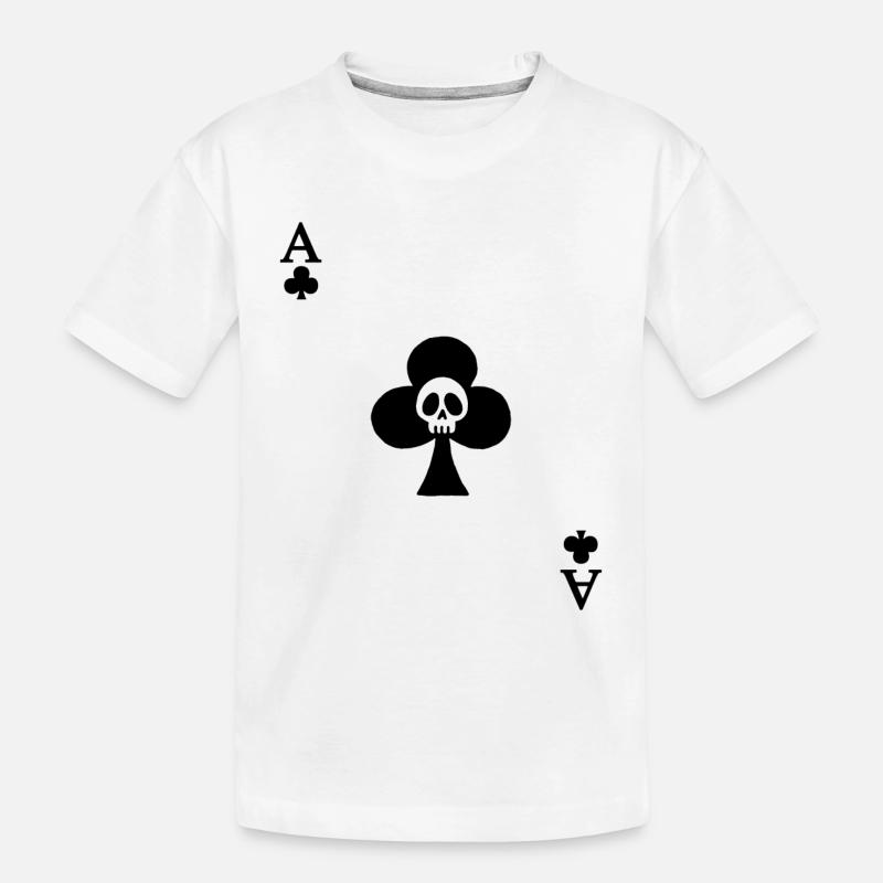 Crâne et as de trèfle - T-shirt bio Premium Enfant - blanc