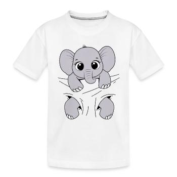 Bébé Éléphant Animal Drôle Porter Bébé Éléphant - T-shirt bio Premium Enfant - blanc - Devant