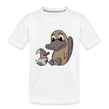 Maman ornithorynque avec bébé ornithorynque - T-shirt bio Premium Enfant - blanc - Devant