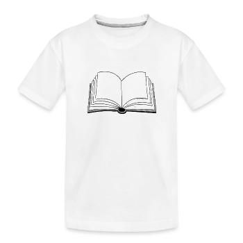 Books open book - Kids' Premium Organic T-Shirt - white - Front