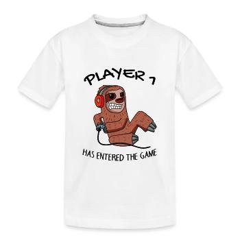 Erstes Baby Spieler 1 Schwanger Baby Faultier - Kinder Premium Bio T-Shirt - Weiß - Vorne