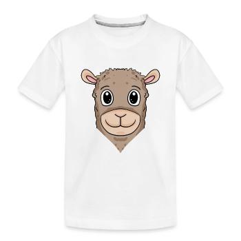Lama - Kinder Premium Bio T-Shirt - Weiß - Vorne