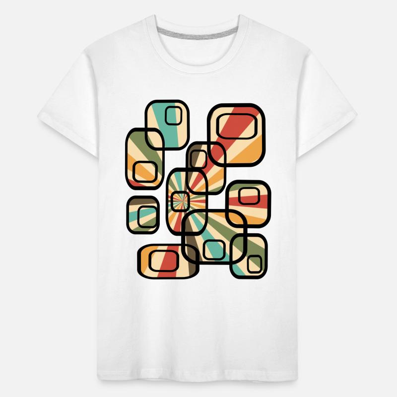 70s wallpaper pattern cuboid retro pattern Kids' Premium Organic T-Shirt