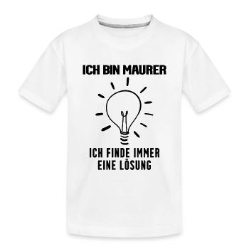 Maurer Beruf Ausbildung - Kinder Premium Bio T-Shirt - Weiß - Vorne