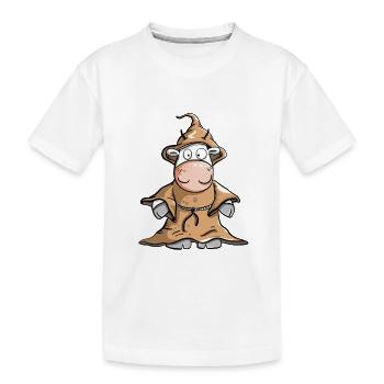 Cow with monk cowl I COWtte pun - Kids' Premium Organic T-Shirt - white - Front