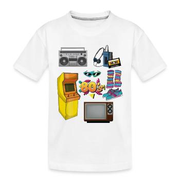 Retro Special 80er Jahre Objekte 1980er - Kinder Premium Bio T-Shirt - Weiß - Vorne
