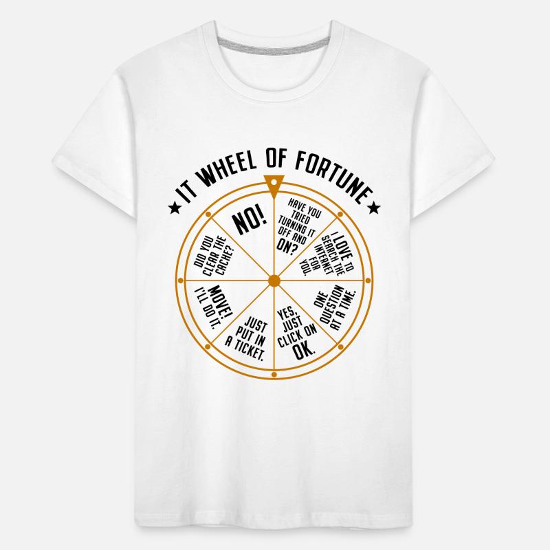 Support informatique Roue de la fortune Service Desk IT Helpdesk Nerd T-shirt bio Premium Enfant