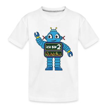 Kleiner Roboter, zweiter Geburtstag, 2 Jahre - Kinder Premium Bio T-Shirt - Weiß - Vorne