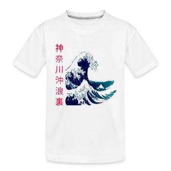 La grosse vague au large de Kanagawa - T-shirt bio Premium Enfant - blanc - Devant