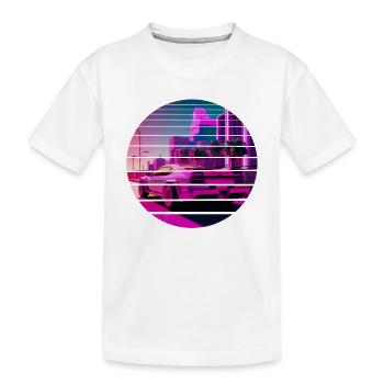 Retro Wave Sport 80s Vaporwave Sunset - T-shirt bio Premium Enfant - blanc - Devant