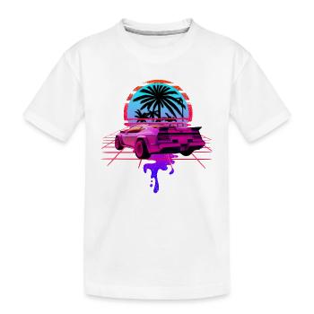 Retro Wave Sports Car 80s Vaporwave - T-shirt bio Premium Enfant - blanc - Devant