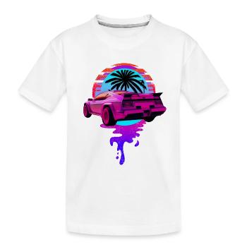 Retro Wave Sports Car 80s Skyline Vaporwave - T-shirt bio Premium Enfant - blanc - Devant