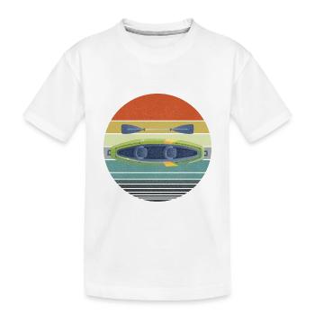 Retro Kayak Canoe Lover Kayaking Paddling Kayaker - Kids' Premium Organic T-Shirt - white - Front
