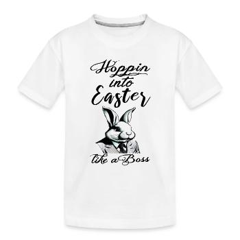 lapin de Pâques élégant avec costume et cravate - T-shirt bio Premium Enfant - blanc - Devant