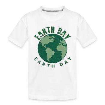 Earth Day Everyday Retro Environment - Kinder Premium Bio T-Shirt - Weiß - Vorne