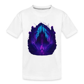 Neon Gothic Church Gothic Architecture - Kids' Premium Organic T-Shirt - white - Front