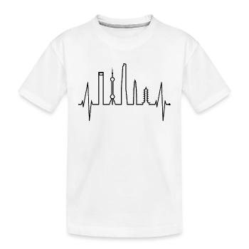 Shanghai Skyline Heartbeat Chine J’aime Shanghai - T-shirt bio Premium Enfant - blanc - Devant