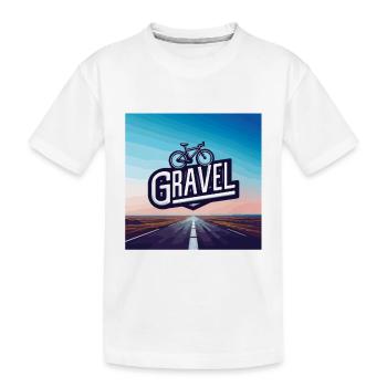 Gravelbike auf der Straße - Kinder Premium Bio T-Shirt - Weiß - Vorne