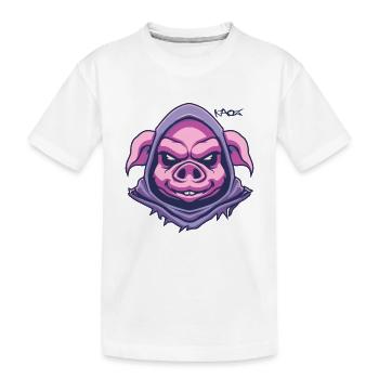 Rendez hommage à Pigletor, le cochon tyran magique - T-shirt bio Premium Enfant - blanc - Devant