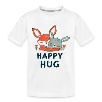 GLÜCKLICHE UMARMUNG - Kinder Premium Bio T-Shirt - Weiß - Vorne