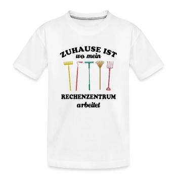 Zuhause ist wo mein Rechenzentrum arbeitet, Garten - Kinder Premium Bio T-Shirt - Weiß - Vorne