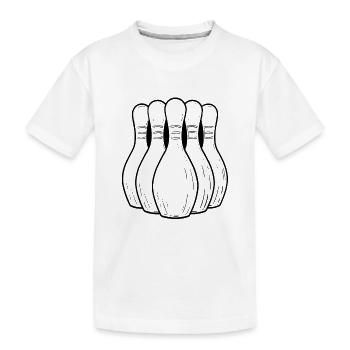 Funny Bowling Pins - Kids' Premium Organic T-Shirt - white - Front
