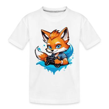 Gamer Clever Gaming Fox - T-shirt bio Premium Enfant - blanc - Devant