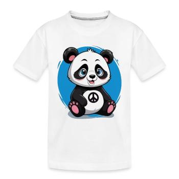 Panda mignon et pacifique - T-shirt bio Premium Enfant - blanc - Devant