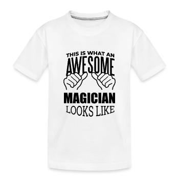 Magier Magier Magier Magier - Kinder Premium Bio T-Shirt - Weiß - Vorne