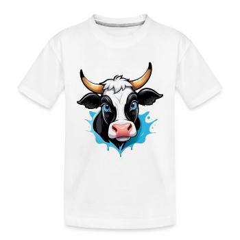 Cow in comic style - Kids' Premium Organic T-Shirt - white - Front