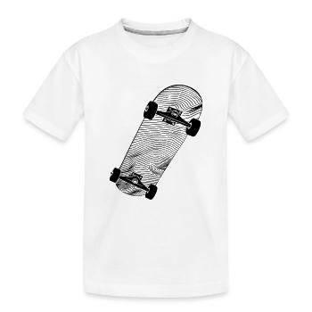 Skateboard Zeichnung - Kinder Premium Bio T-Shirt - Weiß - Vorne
