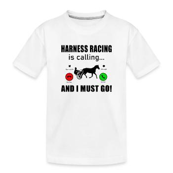 Cheval de course de trot Chevaux de course de trot IS-CALLING - T-shirt bio Premium Enfant - blanc - Devant