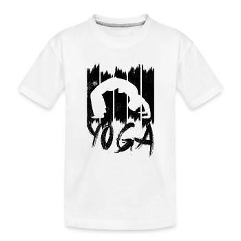 Yoga - Kids' Premium Organic T-Shirt - white - Front