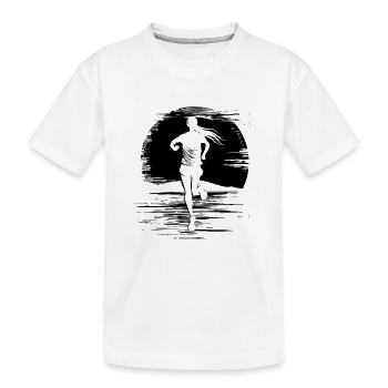 Runner - Kids' Premium Organic T-Shirt - white - Front