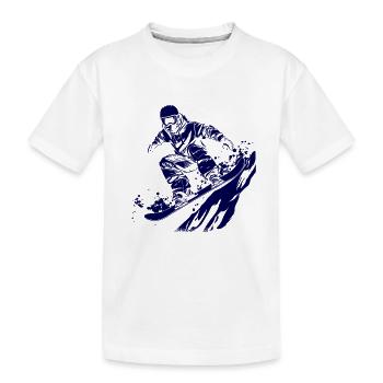 Snowboarder Sketch - Kids' Premium Organic T-Shirt - white - Front