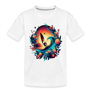 Véliplanchiste Tropical Sunset tro - T-shirt bio Premium Enfant - blanc - Devant