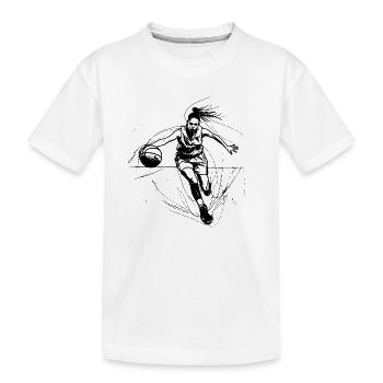 Weiblicher Basketballspieler - Kinder Premium Bio T-Shirt - Weiß - Vorne