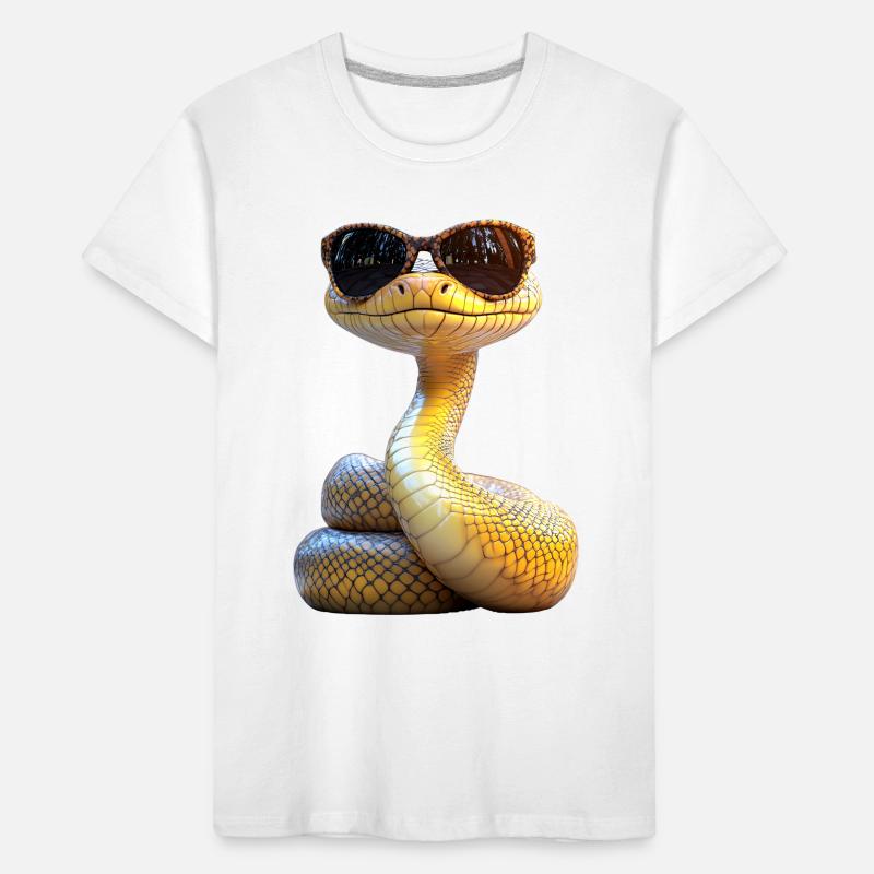 Schlange Python Kobra Mamba Klapperschlange Snake Kinder Premium Bio T-Shirt