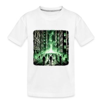 Apocalypse zombie Dystopie urbaine Horreur verte - T-shirt bio Premium Enfant - blanc - Devant