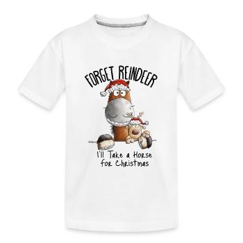 Oubliez le renne cheval dicton de Noël - T-shirt bio Premium Enfant - blanc - Devant