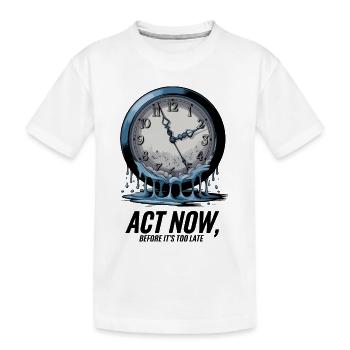 Melting Clock Act Now Conscience climatique Art - T-shirt bio Premium Enfant - blanc - Devant